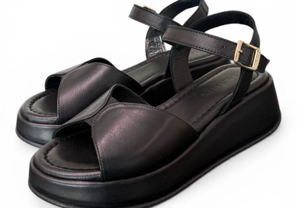 Sandalo fascia pelle nera Z50 Frau 