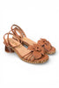 Sandalo fiore cuoio tacco 50 Gaimo