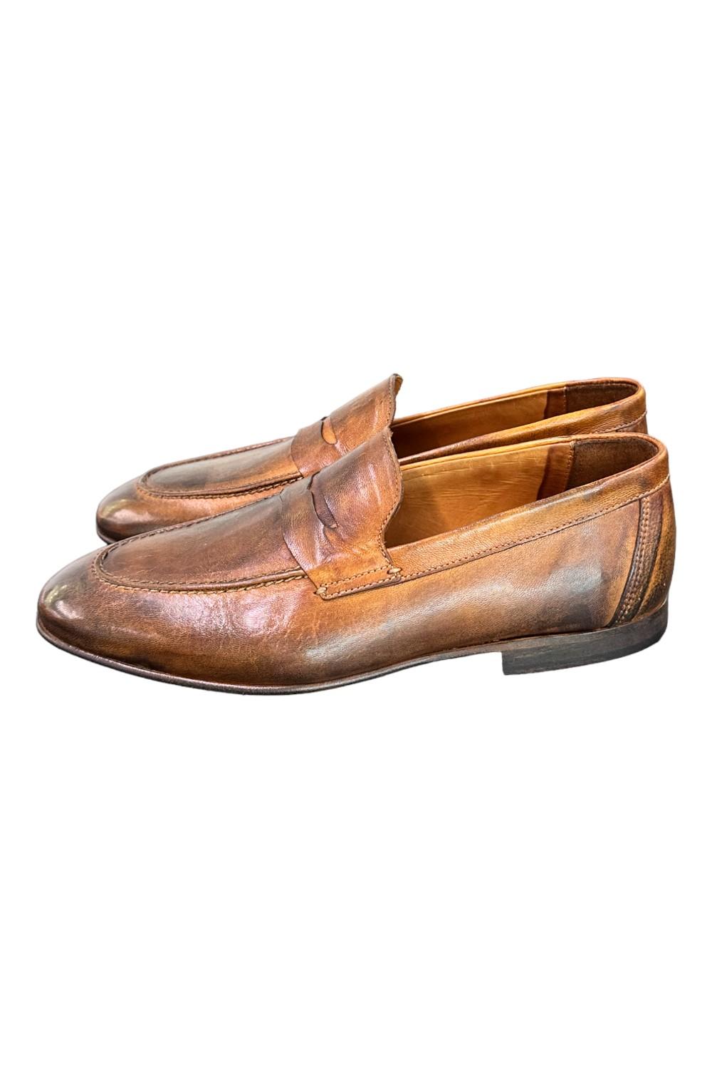 Mocassino cuoio tuffato Pawelks<BR/> 
