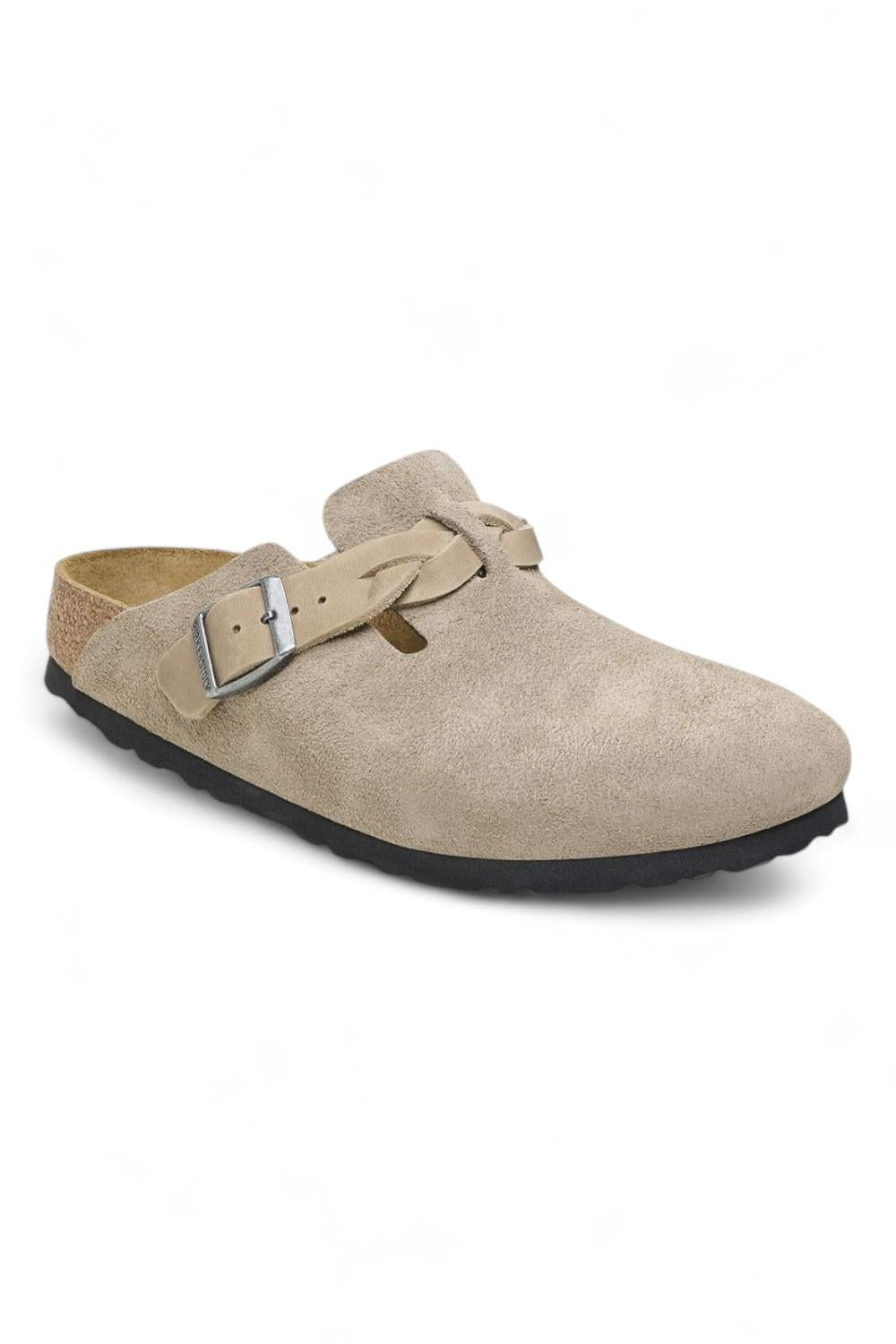 Sabot Boston Birkenstock Suede Braided Taupe 1026694 
