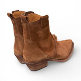 Stivaletto texano corto suede marrone Ranye<BR/> 