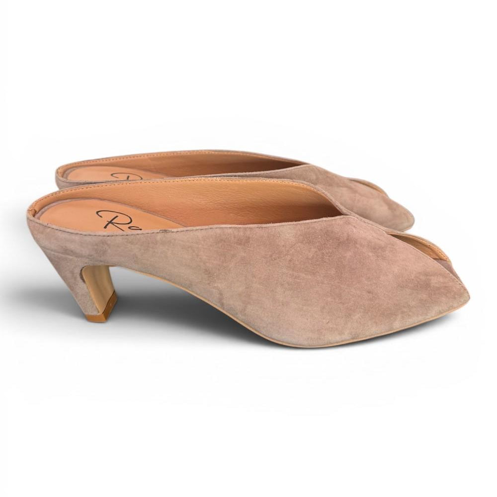 Ciabatta suede taupe tacco 60 Ranye 