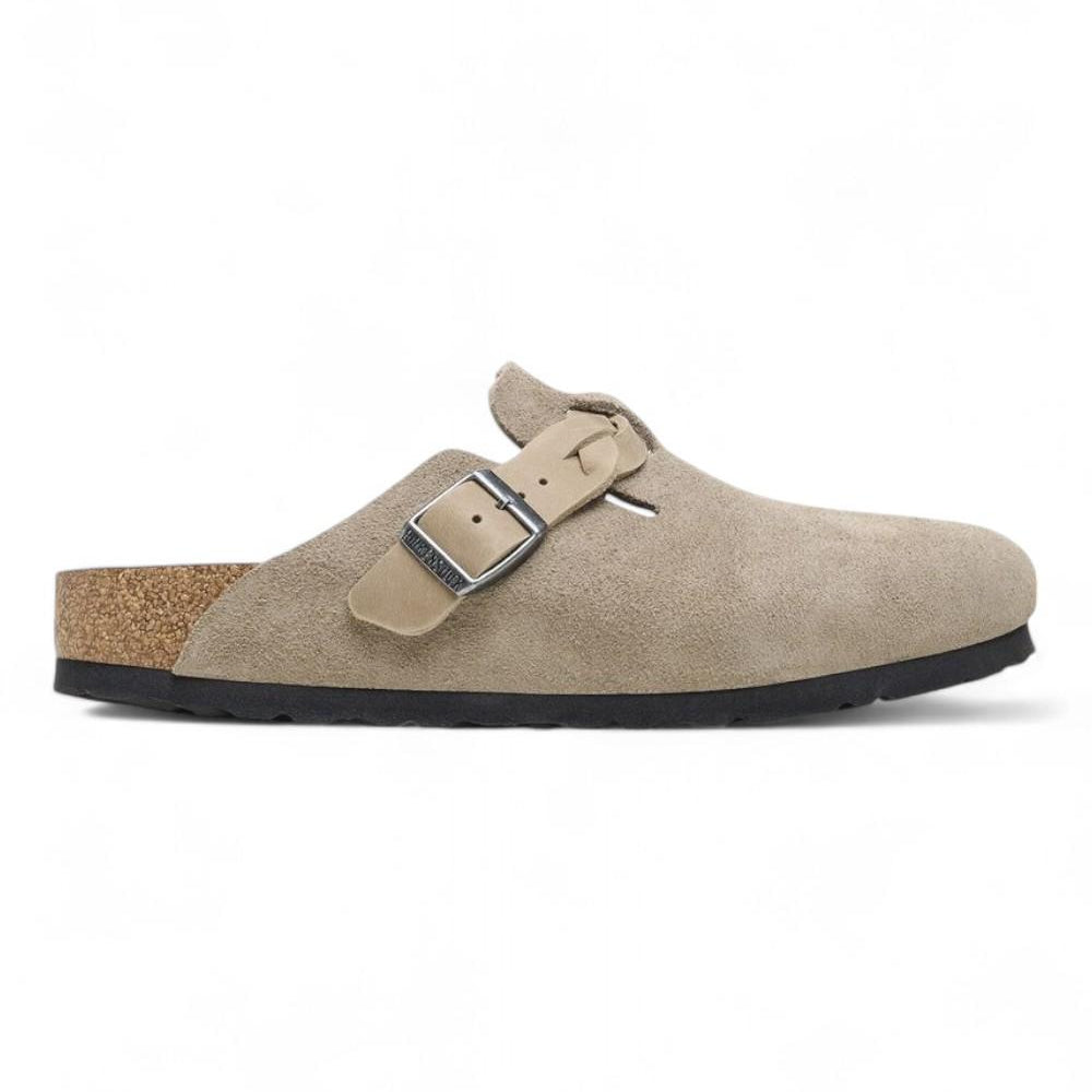 Sabot Boston Birkenstock Suede Braided Taupe 1026694 