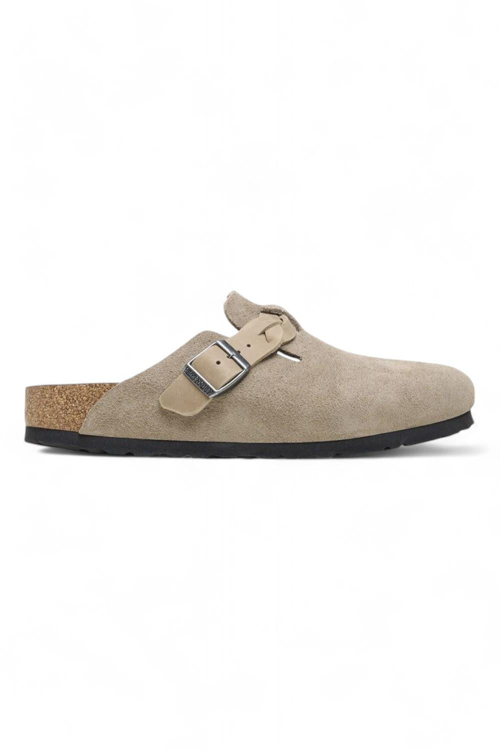 Sabot Boston Birkenstock Suede Braided Taupe 1026694 