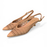 Slingback pelle laserata camel Bianca Di 