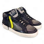 Sneaker mid uomo pelle nero verde Crime London Deluxe Mid Downtown 