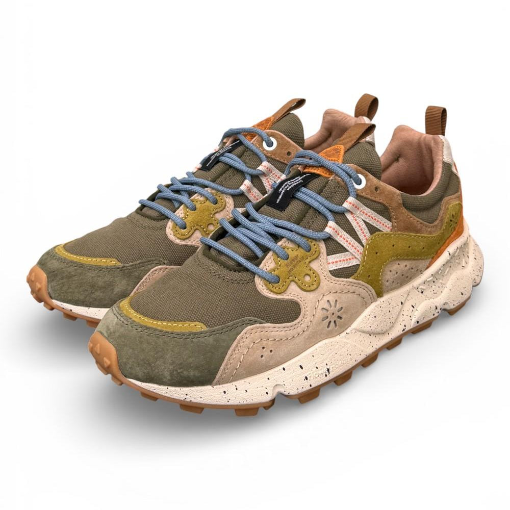 Sneaker uomo Yamano 3 1F06 canvas military Flower Mountain 