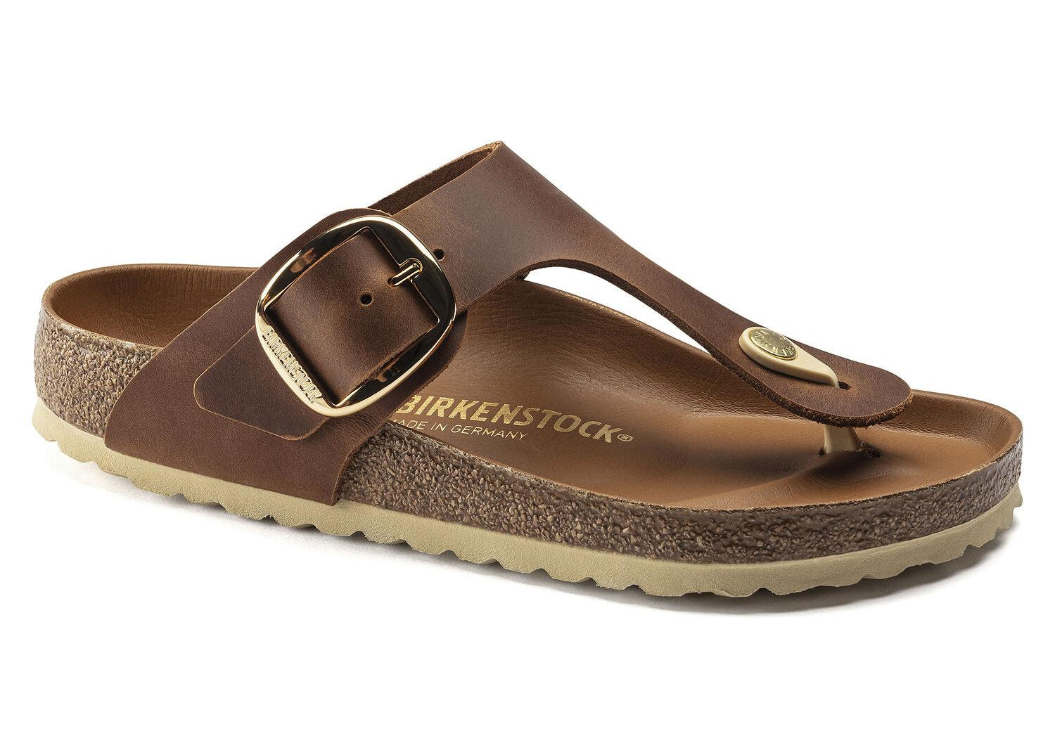 Ciabatta Gizeh Big Buckle cognac oiled leather Birkenstock 1018745 