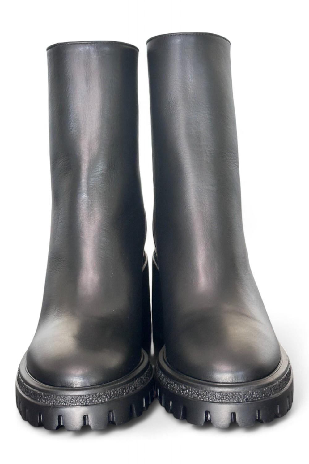 Stivaletto donna nero zip tacco 60 Target<BR/> 