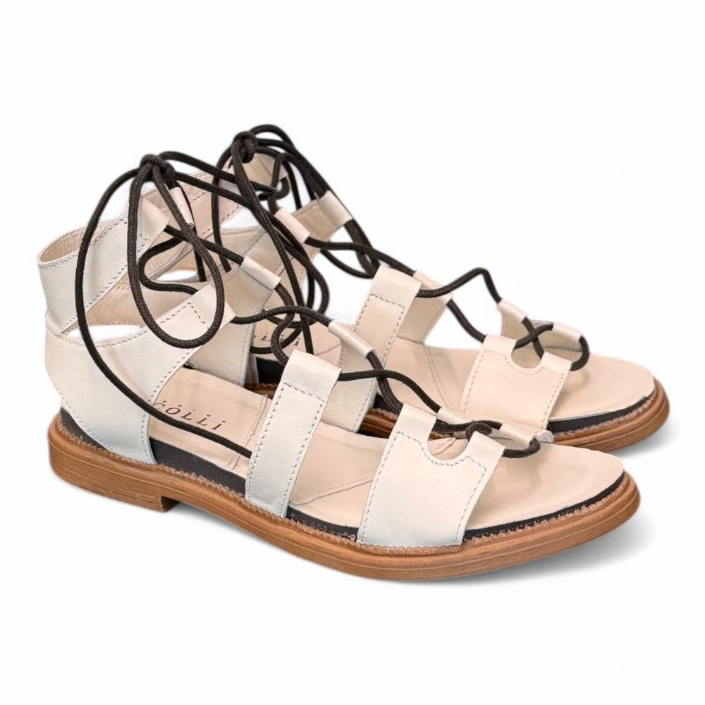 Sandalo schiava pelle latte Fabbrica dei Colli<BR/> 
