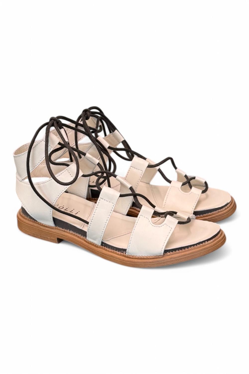 Sandalo schiava pelle latte Fabbrica dei Colli<BR/> 