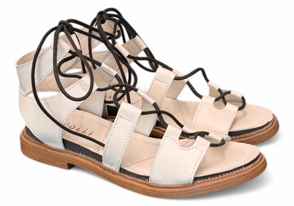 Sandalo schiava pelle latte Fabbrica dei Colli<BR/> 