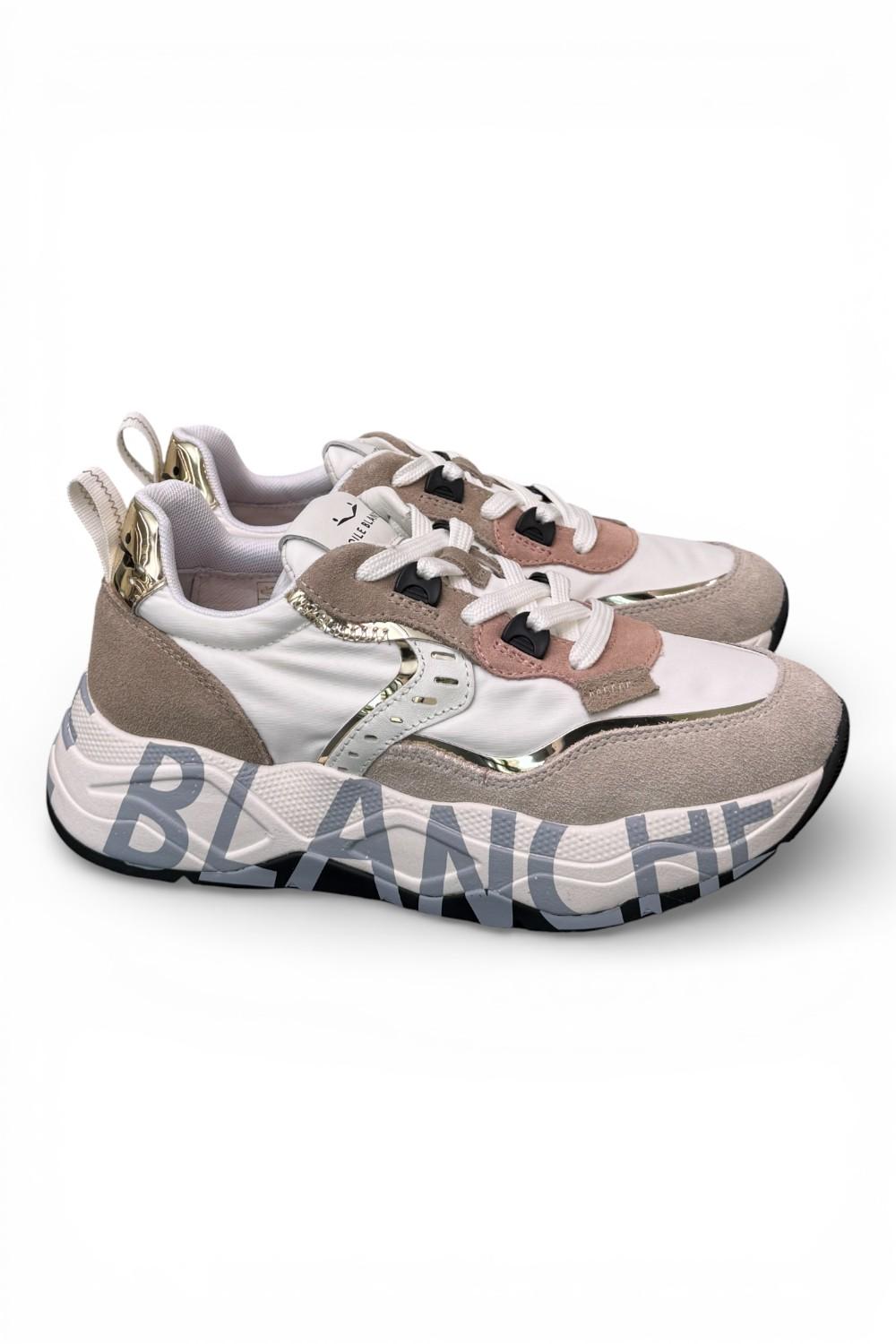 Sneaker donna Voile Blanche Club 105 bianca beige rosa 1N61 