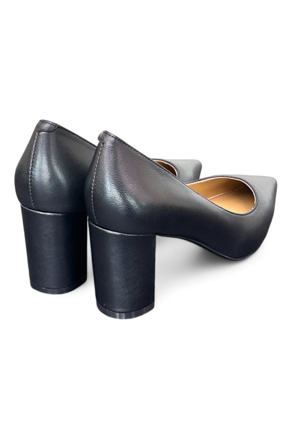 Decolté vitello nero tacco grosso CHICONIC<BR/> 