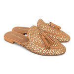Sabot intreccio cuoio oro Elvio Zanon<BR/> 