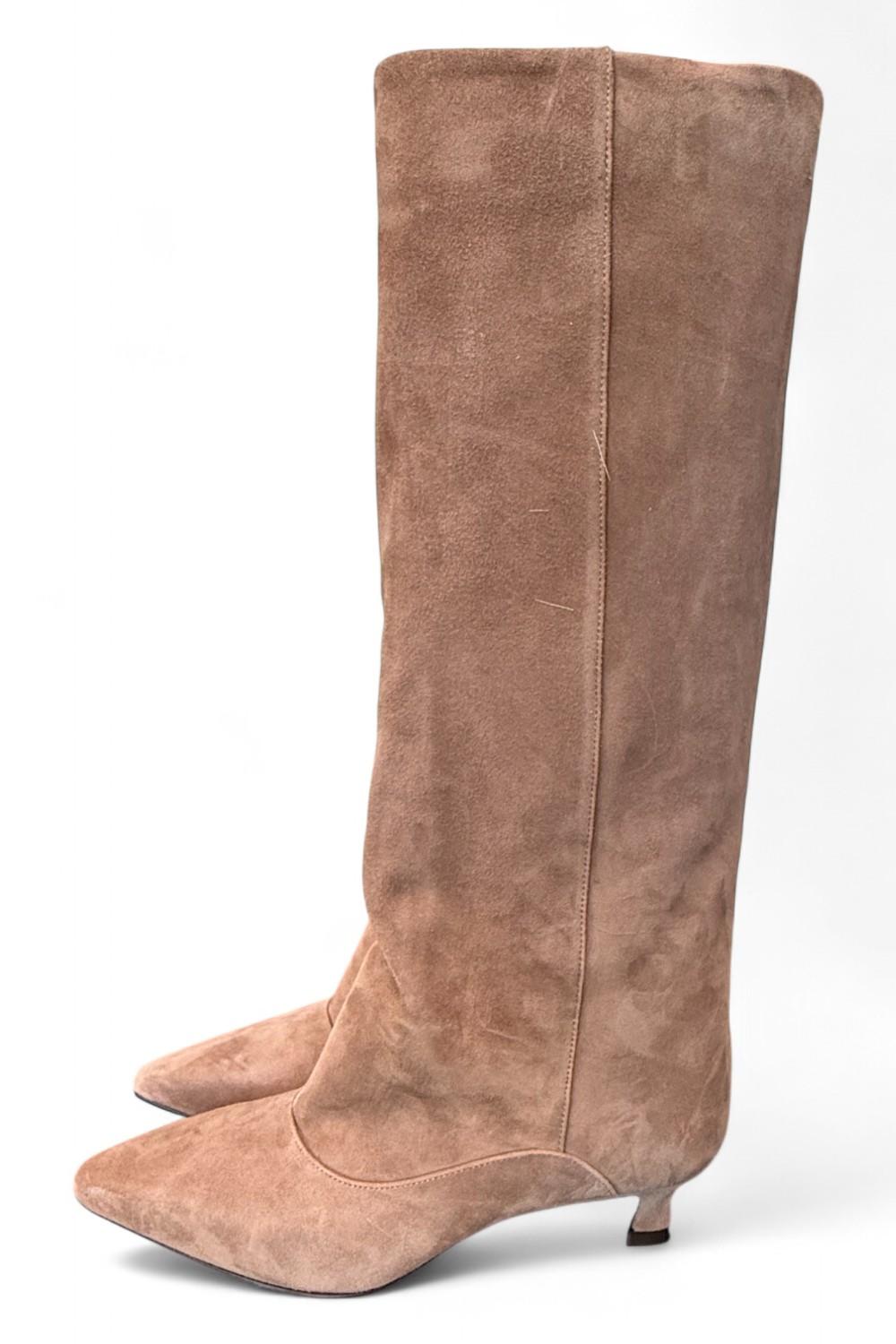 Stivale arricciato a tubo suede beige Anima <BR/> 