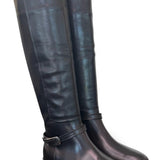 Stivale lungo pelle nera con fibbia Elisa Lanci<BR/> 