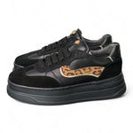 Sneaker donna pelle nera e leo Janet & Janet<BR/> 