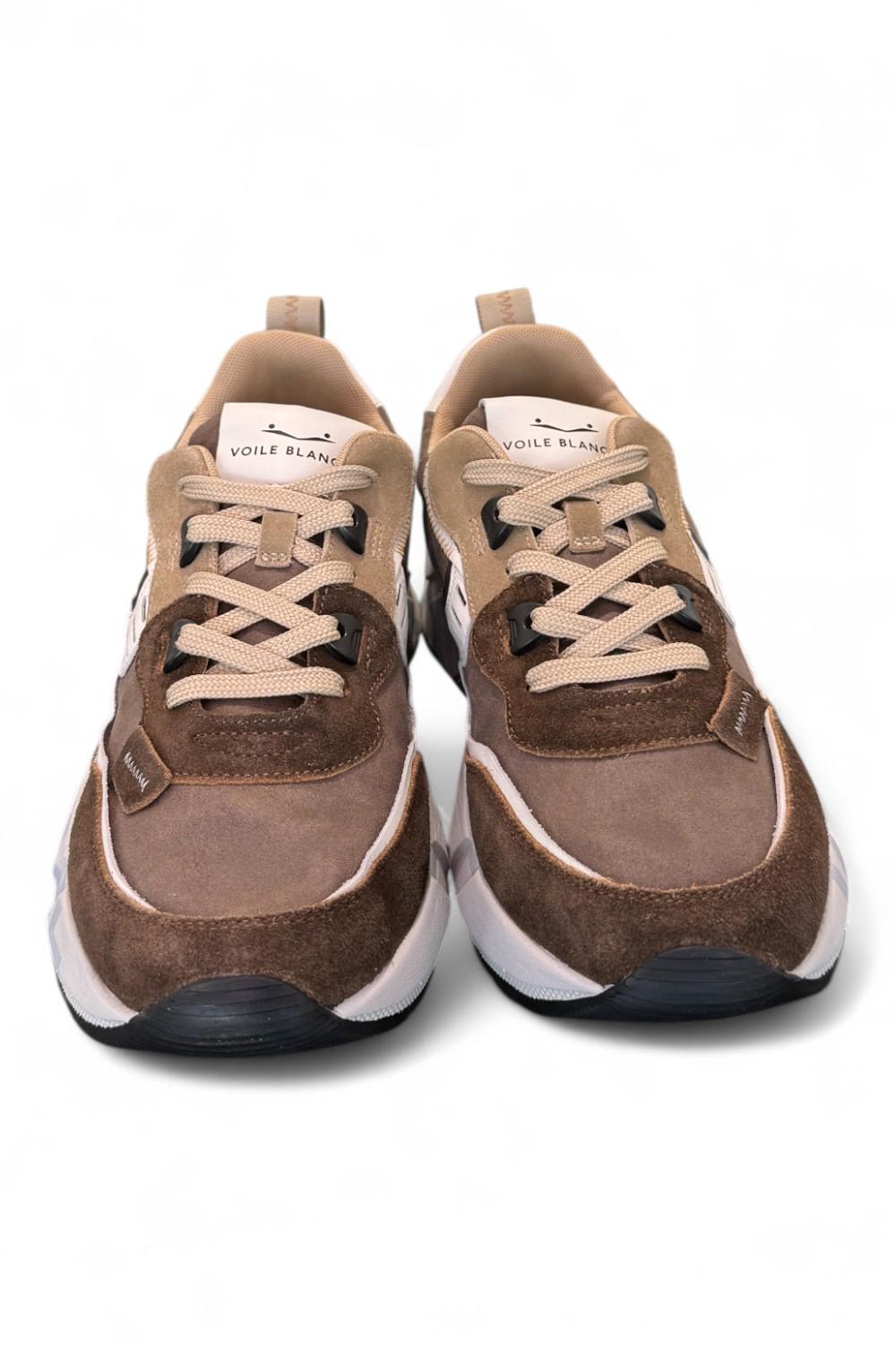 Sneaker uomo Club 01 Marrone Voile Blanche<BR/> 