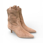 Stivaletto texano elegante suede beige 