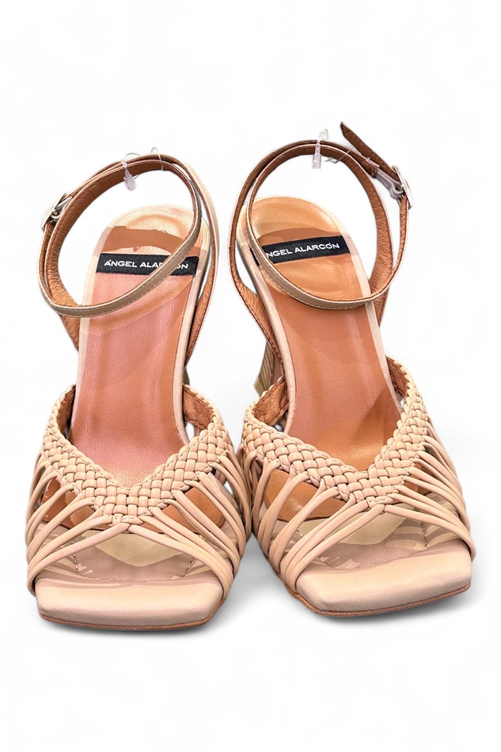 Sandalo con mignon intrecciati beige Alarcon<BR/> 