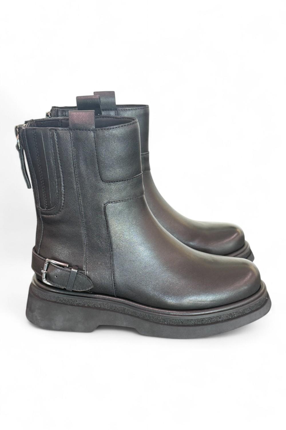 Stivaletto platform fibbia nero Bruno Premi 