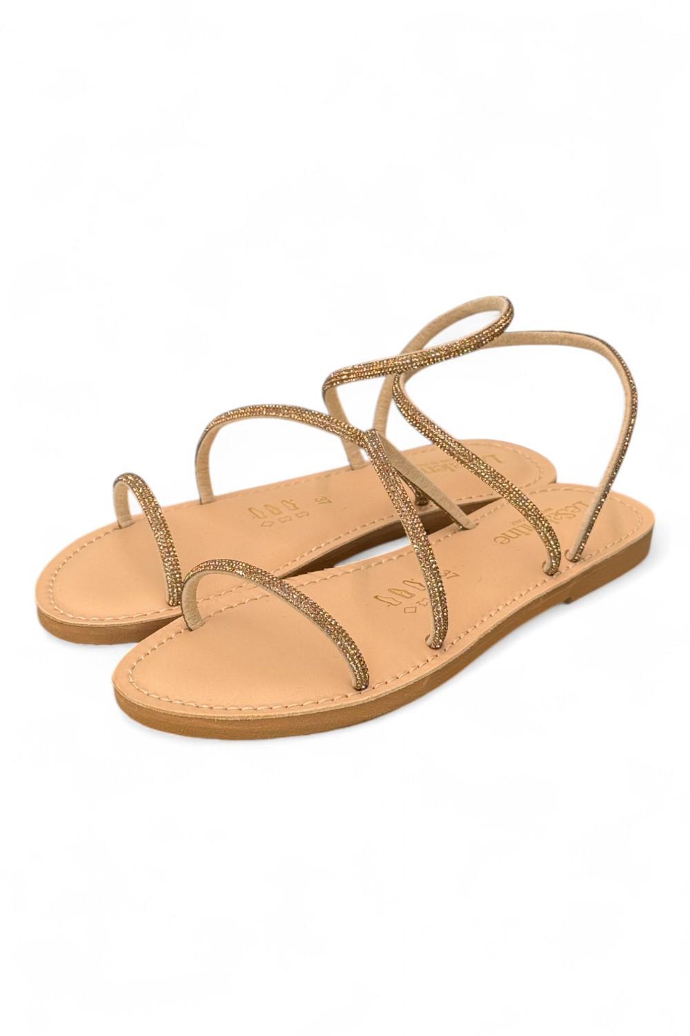 Sandalo strass oro Le Salentine 