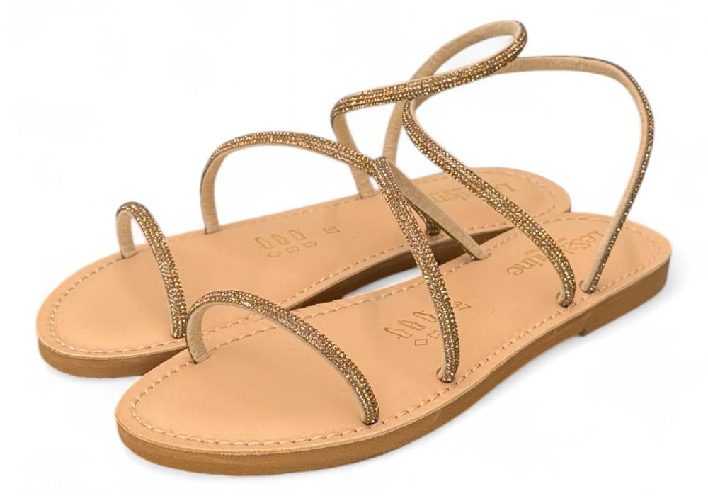 Sandalo strass oro Le Salentine 