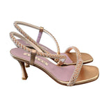 Sandalo strass trasversale rame Albano 