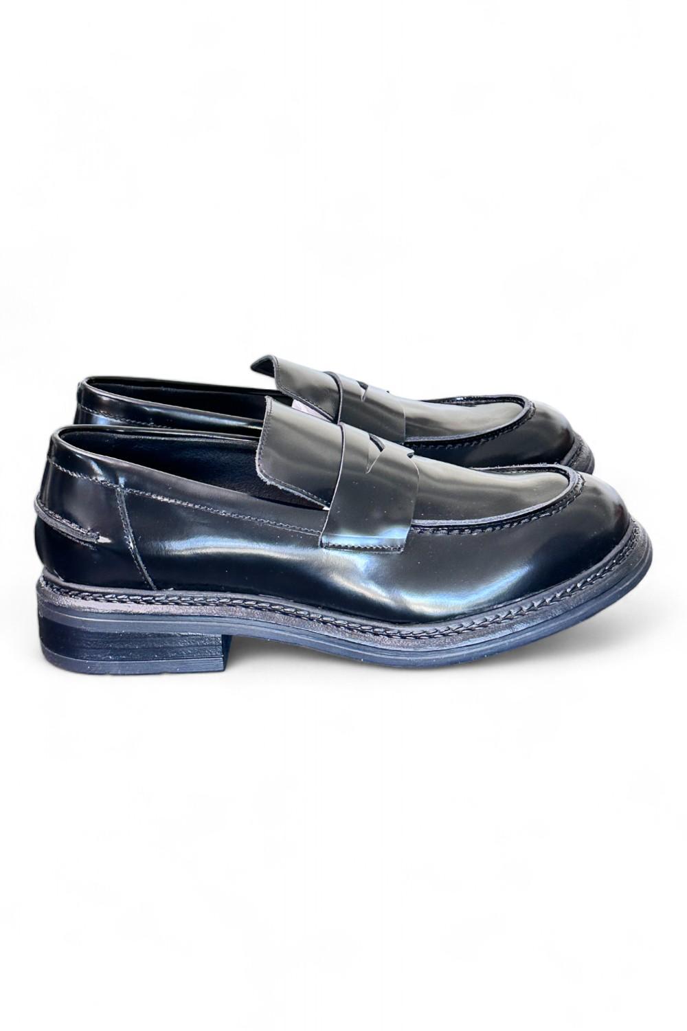 Mocassino donna Uma Parker man style nero<BR/> 