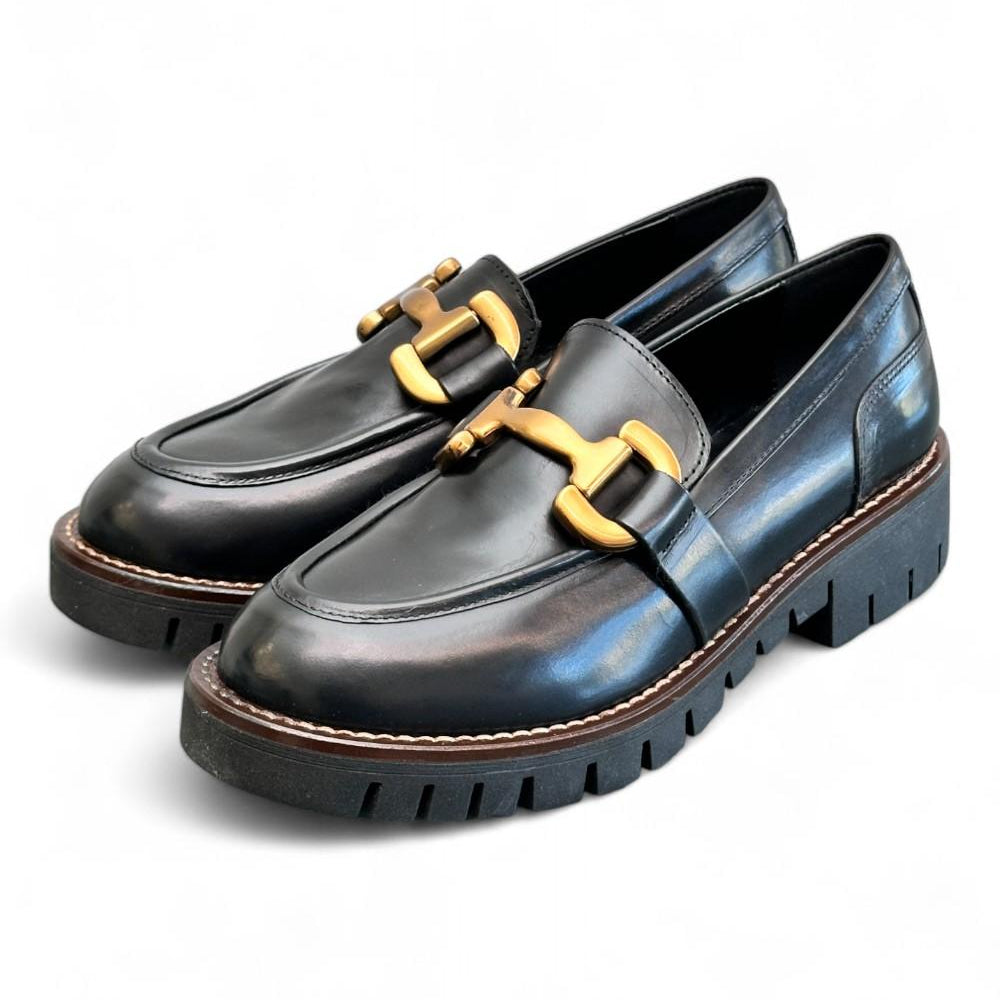 Mocassino accessorio pelle nera Anima 