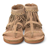 Sandalo beige con frange Emanuel Vee 