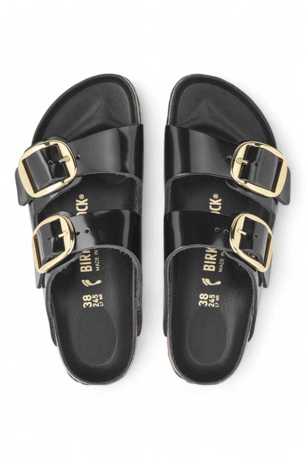 Ciabatta Arizona Big Buckle Shine Black Birkenstock 1021476 