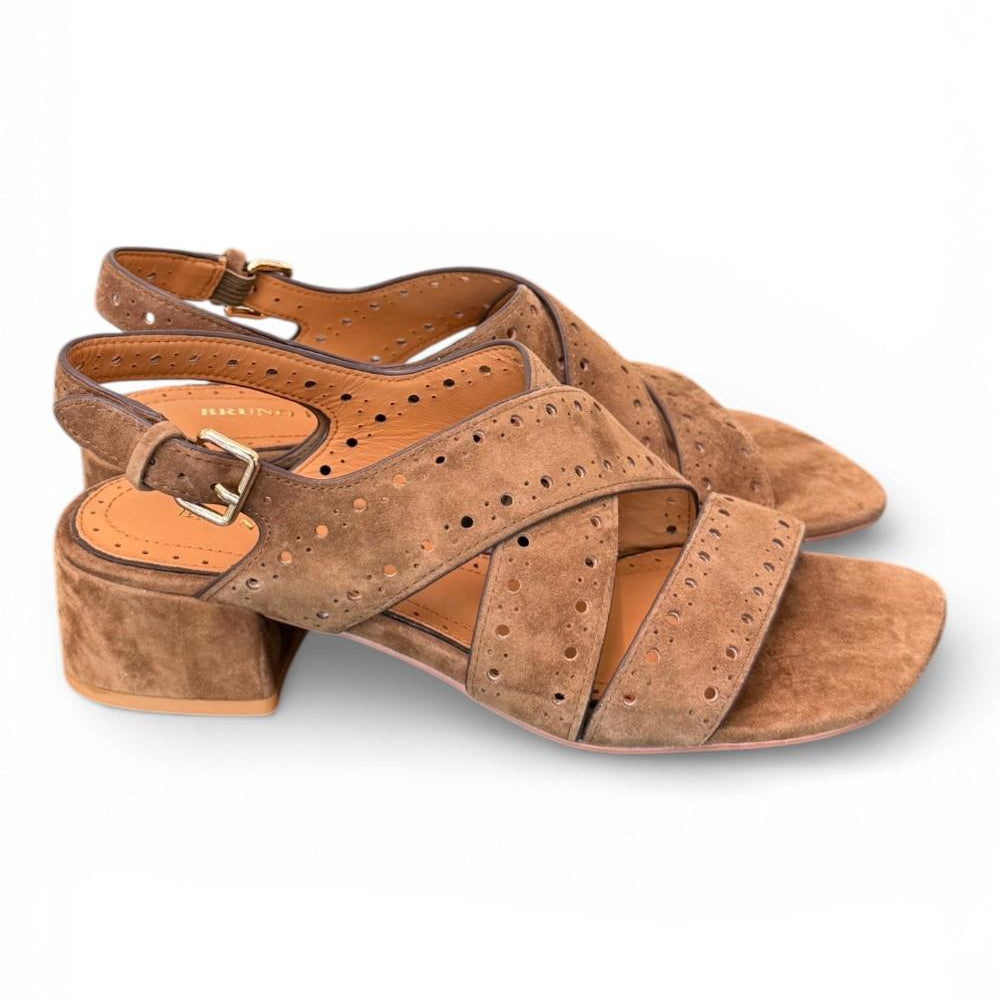 Sandalo incrocio suede tabacco Bruno Premi 