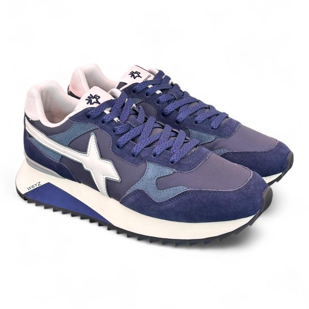 Sneaker uomo tessuto e suede blu bianco YAK W6YZ WIZZ 