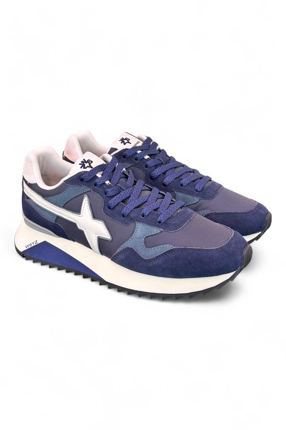 Sneaker uomo tessuto e suede blu bianco YAK W6YZ WIZZ 