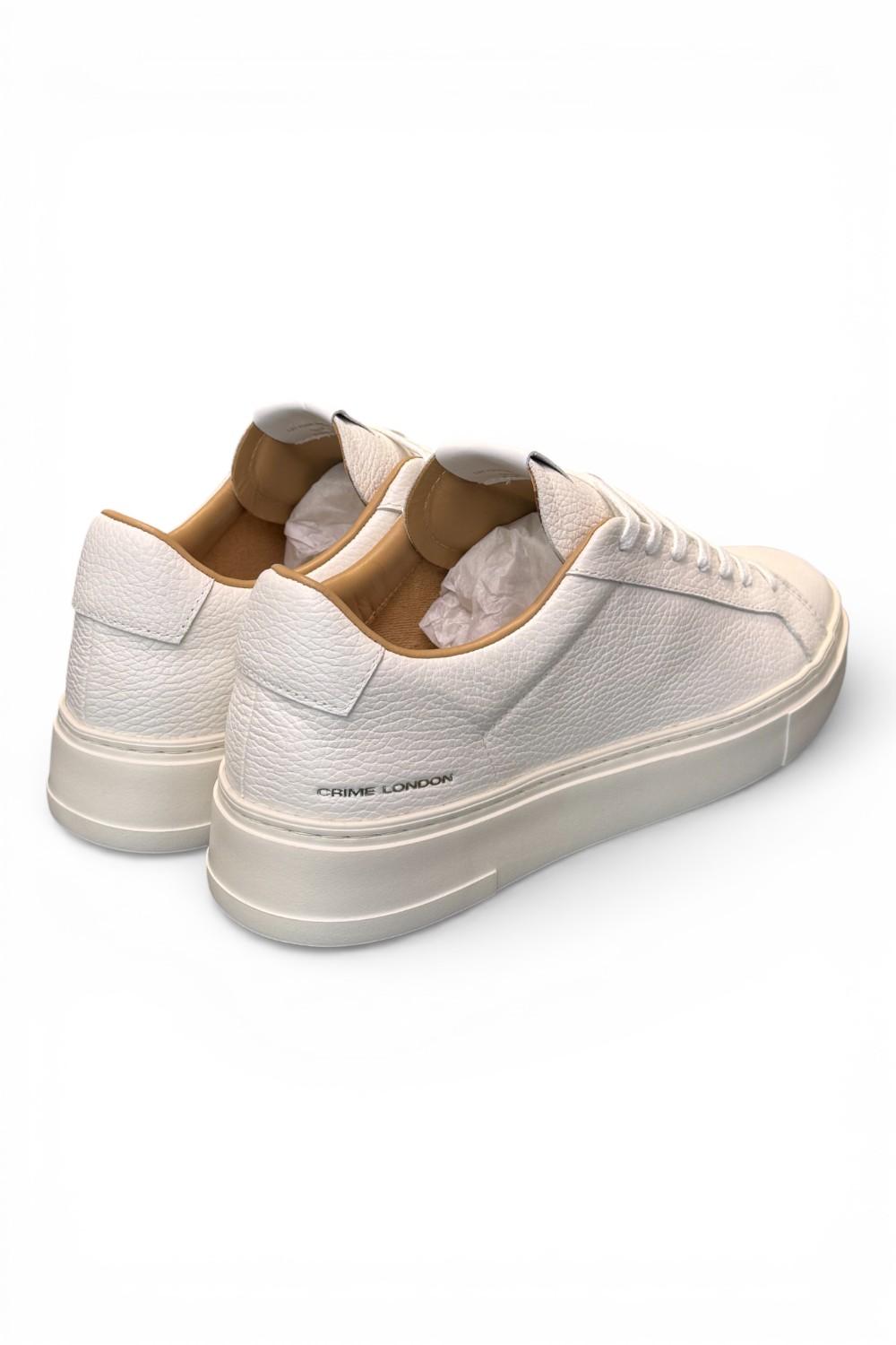 Sneaker pelle martellata bianca XL Crime London 