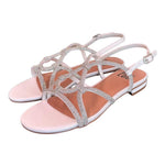 Sandalo incroci strass bianco argento Bibi Lou<BR/> 