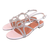 Sandalo incroci strass bianco argento Bibi Lou<BR/> 