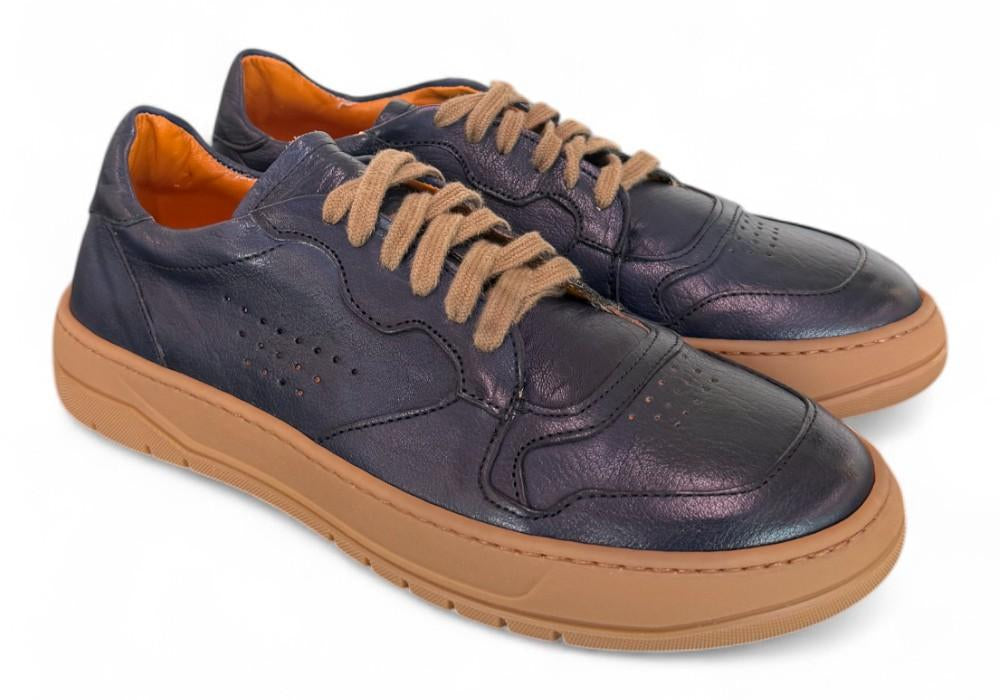 Sneaker pelle blu F.lli Rennella 