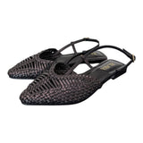 Slingback intrecciata pelle nera Elaya 