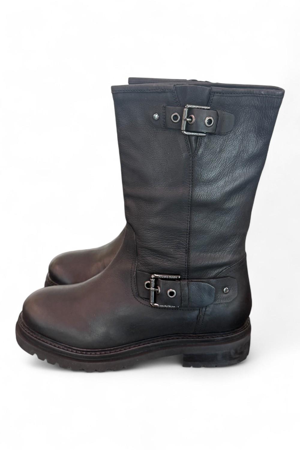 Stivale biker 3/4 nabuk nero Janet<BR/> 