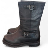 Stivale biker 3/4 nabuk nero Janet<BR/> 