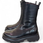 Stivaletto zip pelle nera  Lorenzo Mari 