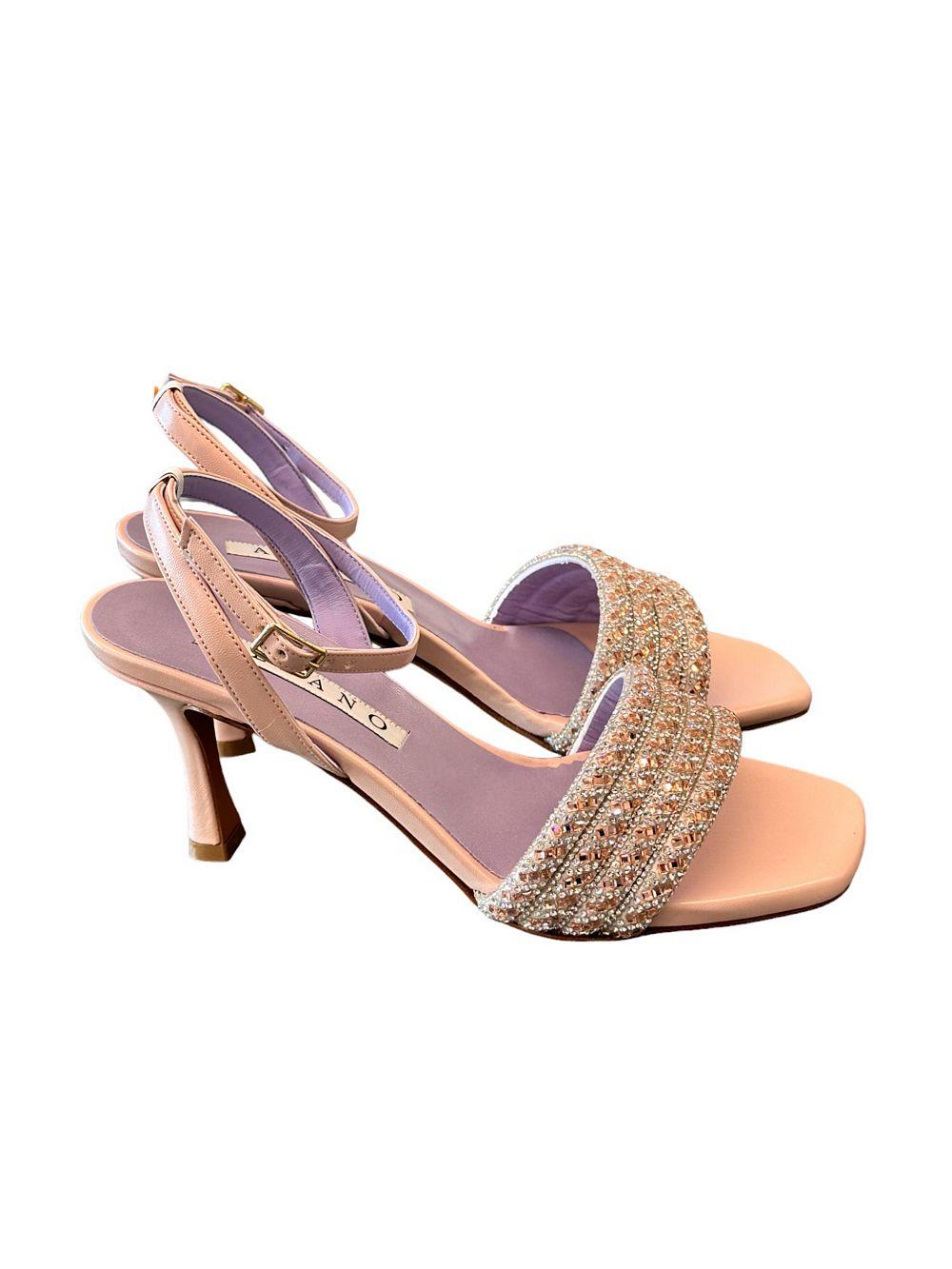 Sandalo fascia strass cipria Albano 