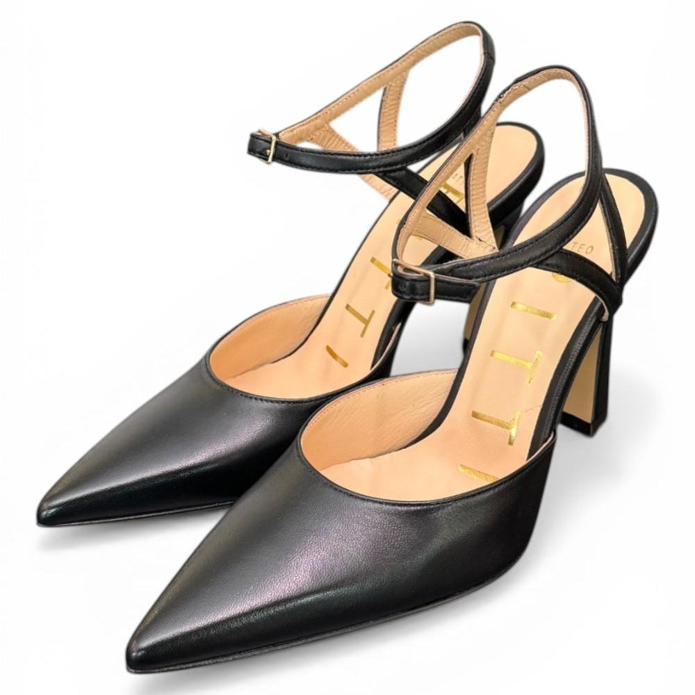Slingback cintino pelle nera Matteo Pitti 