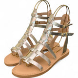 Sandalo gladiatore pelle oro Le Salentine 