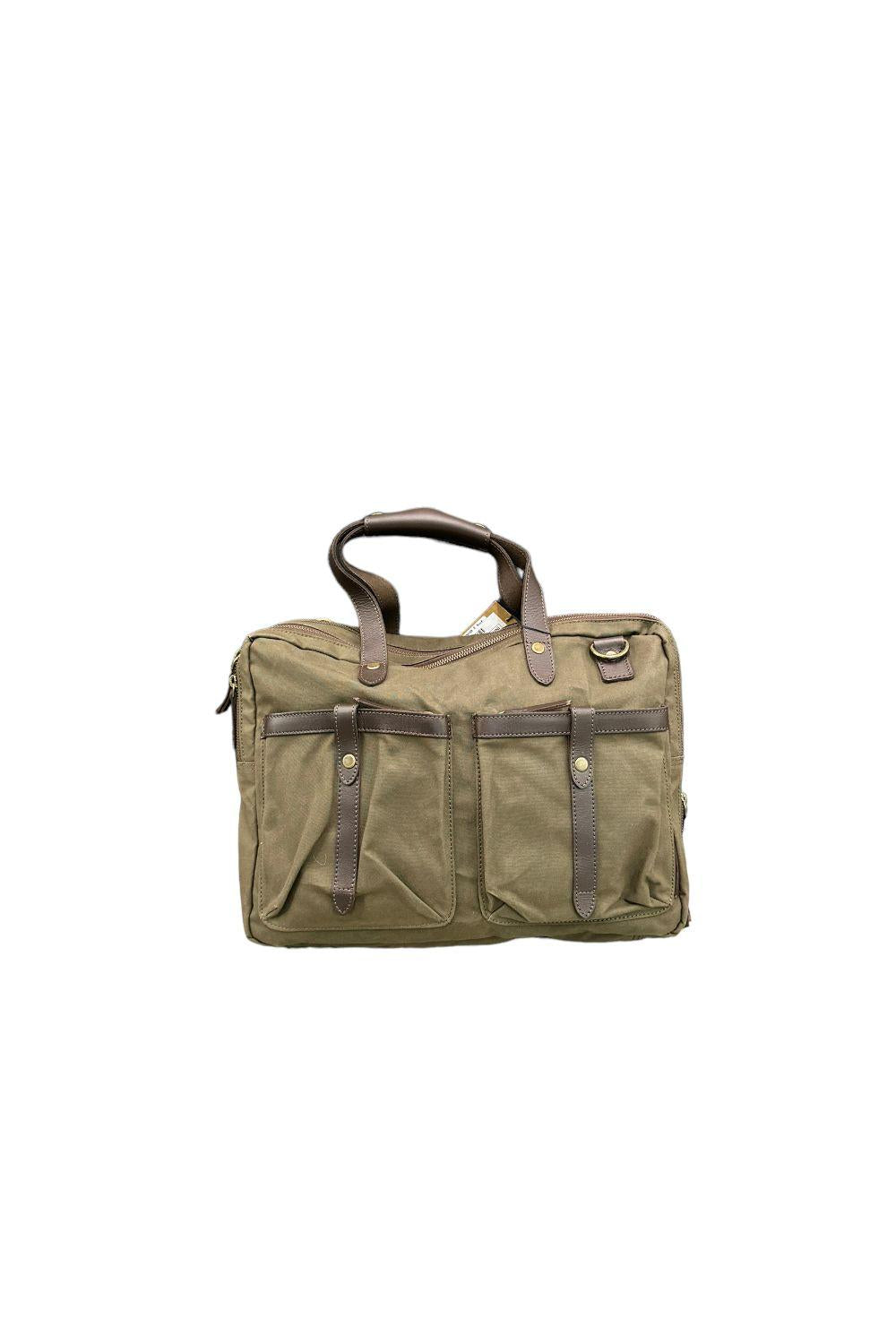 Borsa cartella 2 tasche Tela e pelle Olive Harbour 