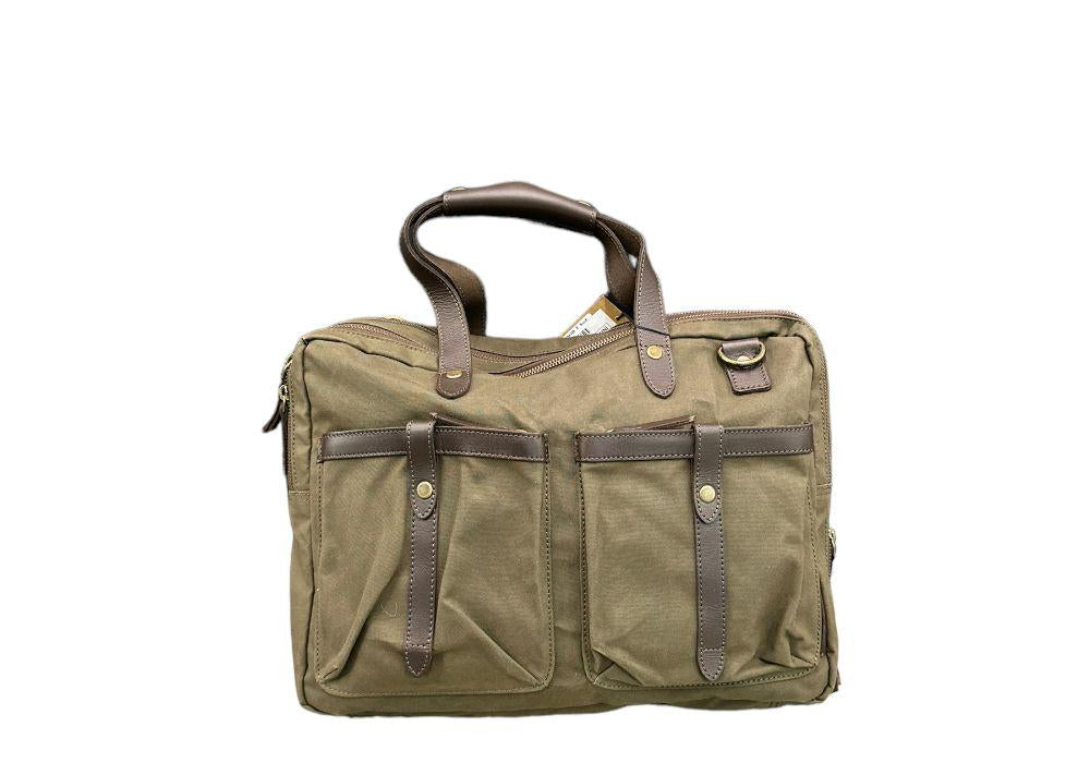 Borsa cartella 2 tasche Tela e pelle Olive Harbour 