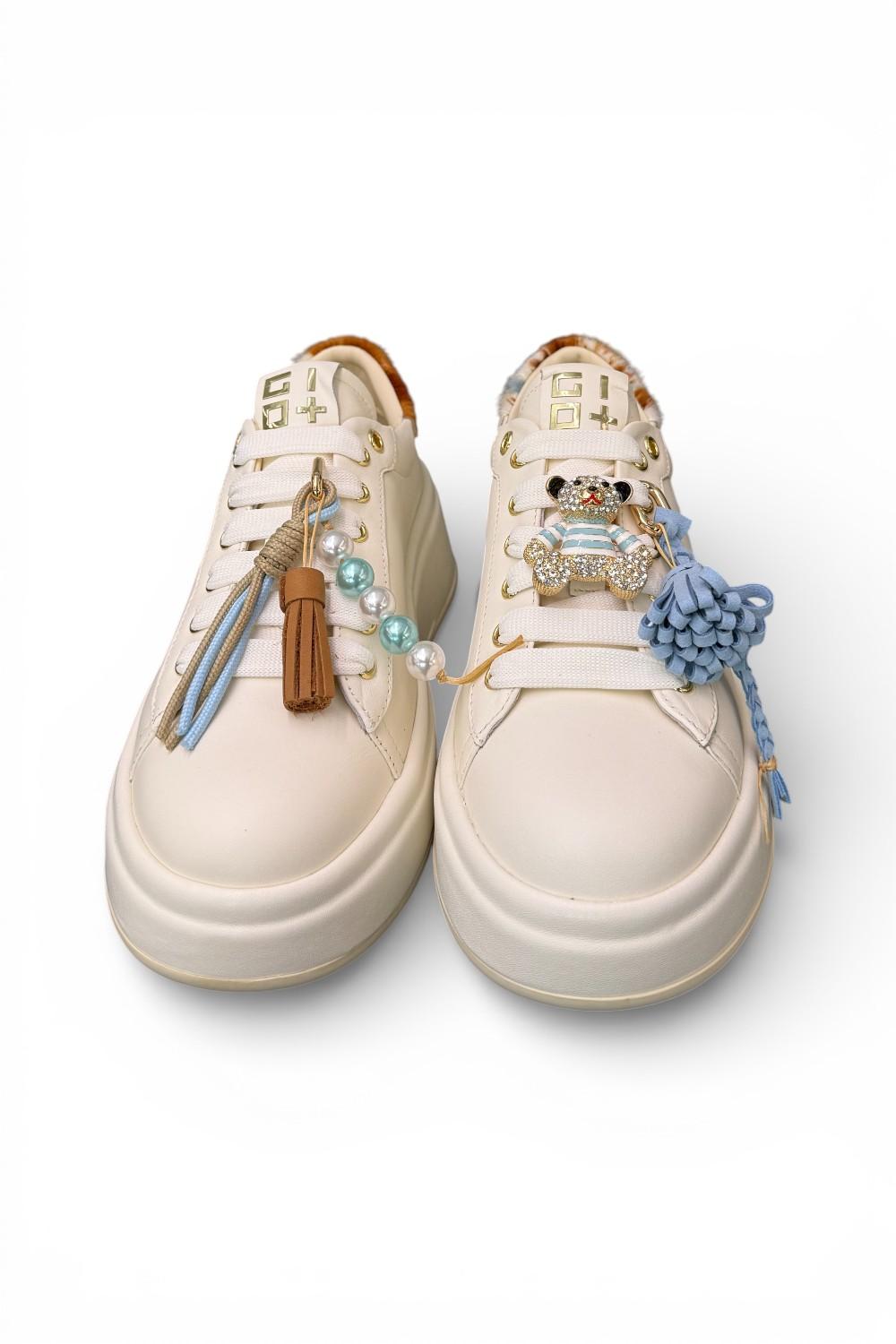 Sneaker Gioplus Oliva latte mucca charms<BR/> 